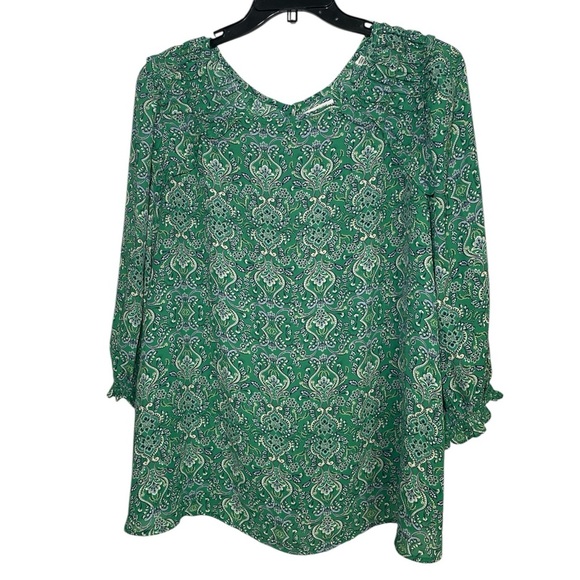 Max Studio green with yellow floral print sz 2X - Picture 1 of 8